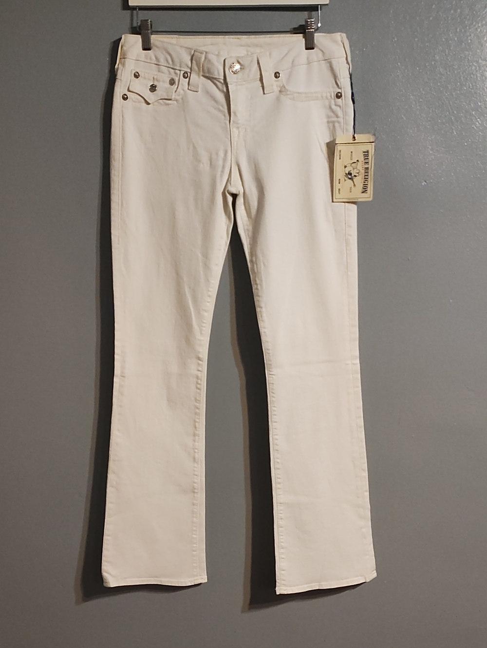 True Religion Women's White Boot-Cut Jeans